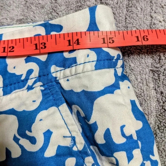Lilly Pulitzer Blue Tusk In Sun The Callahan Short Elephant Print‎ Shorts Size 0 - Picture 6 of 8
